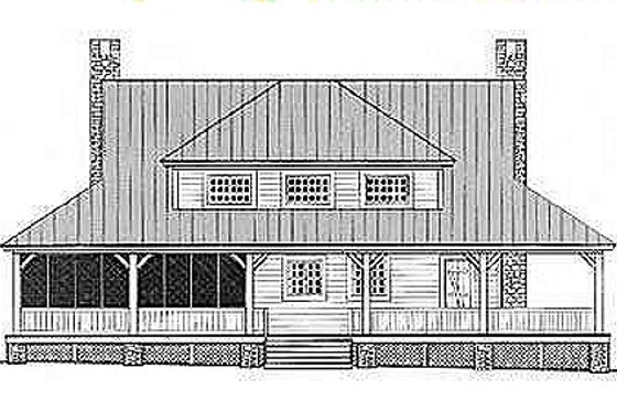 Exterior - Rear Elevation for Country House Plan #81-101 - 3 bed, 2.5 bath