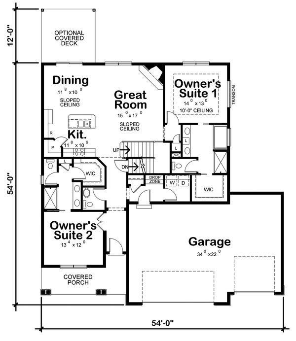 Home Plan - Craftsman Floor Plan - Main Floor Plan #20-2317
