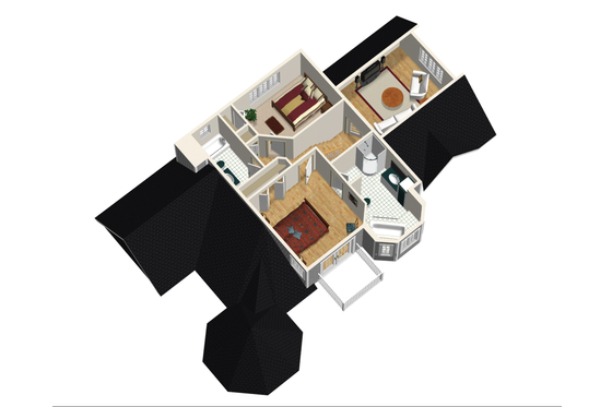 Floor Plan - Upper Floor 1 for Victorian House Plan #25-4742 - 3 bed, 2 bath
