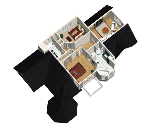 Victorian Floor Plan - Upper Floor Plan #25-4742