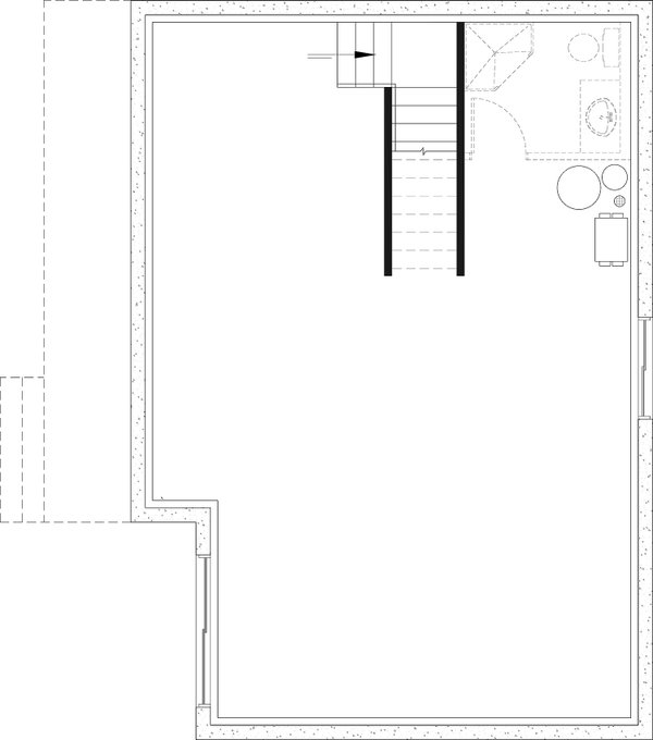 House Blueprint - Cabin Floor Plan - Lower Floor Plan #23-2874