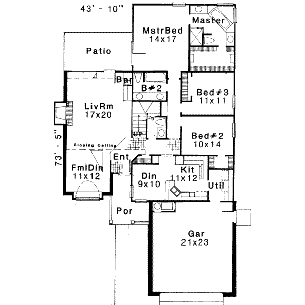 Traditional Floor Plan - Main Floor Plan #310-102