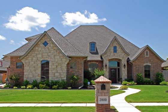 Exterior - Front Elevation 3 for European House Plan #310-275 - 4 bed, 3.5 bath