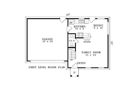 Floor Plan - Main Floor for Colonial House Plan #81-13845 - 3 bed, 2.5 bath