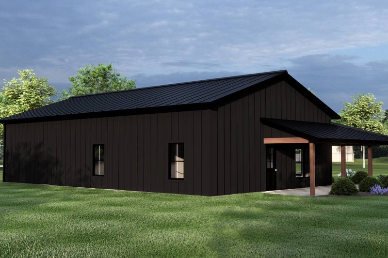 Architectural House Design - Exterior - Rear Elevation 1 for Barndominium House Plan #1064-282 - 2 bed, 1 bath