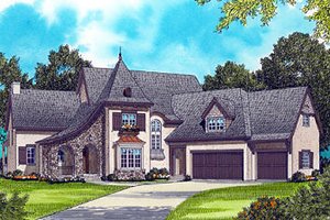 Home Plan - European Exterior - Front Elevation Plan #413-133