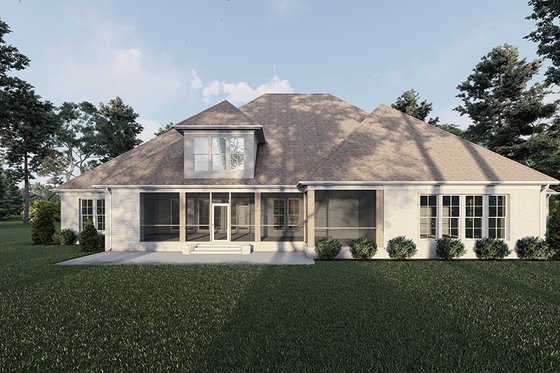 Exterior - Rear Elevation for European House Plan #923-224 - 3 bed, 3.5 bath
