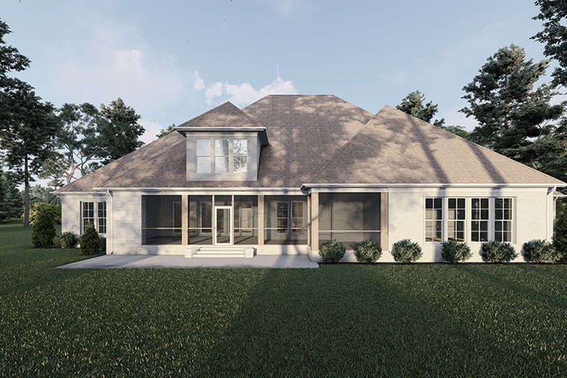 Home Plan - Exterior - Rear Elevation for European House Plan #923-224 - 3 bed, 3.5 bath