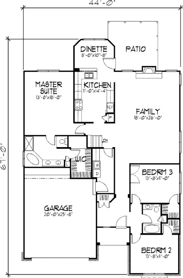 Home Plan - Traditional Floor Plan - Main Floor Plan #320-402