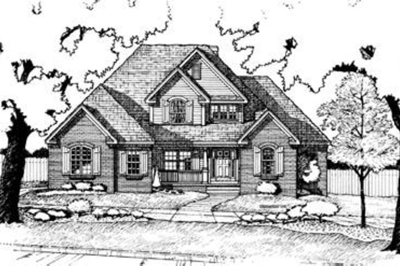 House Blueprint - Traditional Exterior - Front Elevation Plan #20-1031