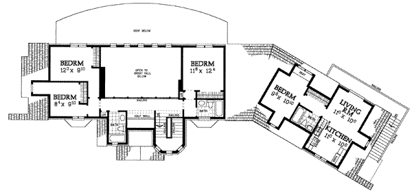 House Blueprint - European Floor Plan - Upper Floor Plan #72-147