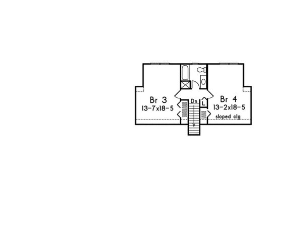 Ranch Floor Plan - Upper Floor Plan #57-707