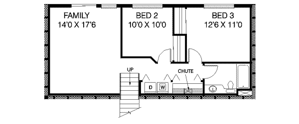 Architectural House Design - Traditional Floor Plan - Lower Floor Plan #60-514