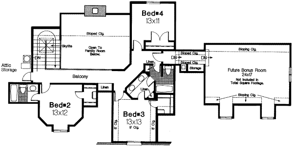 European Floor Plan - Upper Floor Plan #310-189