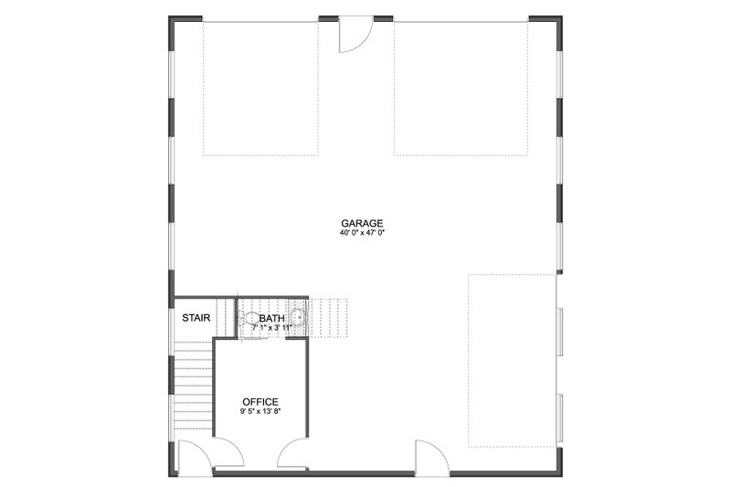 House Design - Floor Plan - Main Floor for Barndominium House Plan #1060-227, 0.5 bath