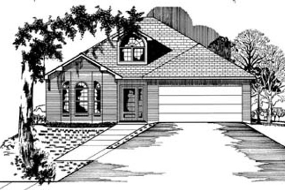 Exterior - Front Elevation for Colonial House Plan #15-101 - 3 bed, 2 bath