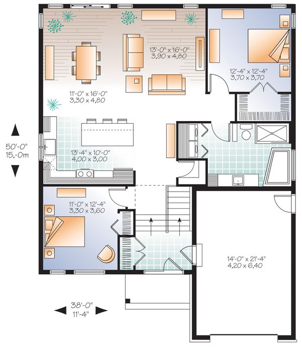 Home Plan - Craftsman Floor Plan - Main Floor Plan #23-2305