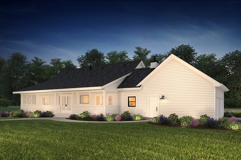 Dream House Plan - Exterior - Rear Elevation 1 for Ranch House Plan #47-1023 - 3 bed, 2 bath