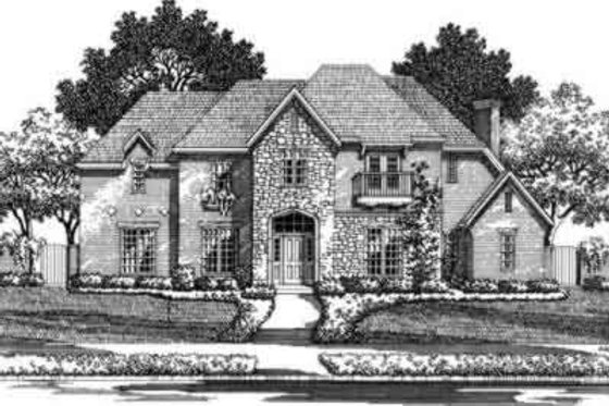 Exterior - Front Elevation for European House Plan #141-134 - 5 bed, 4.5 bath