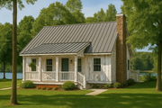 Cottage Style House Plan - 3 Beds 2 Baths 1374 Sq/Ft Plan #17-2018 Exterior 