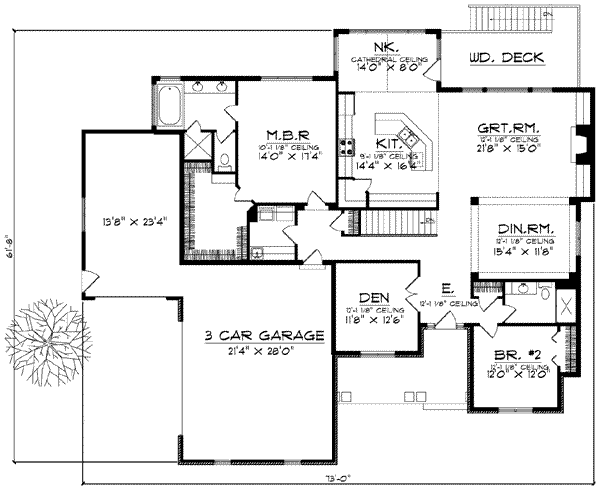 House Design - Traditional Floor Plan - Main Floor Plan #70-586