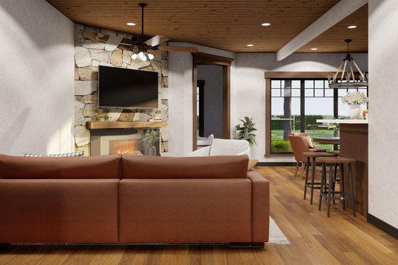 Interior - Family Room 1 for European House Plan #17-2220 - 2 bed, 2 bath