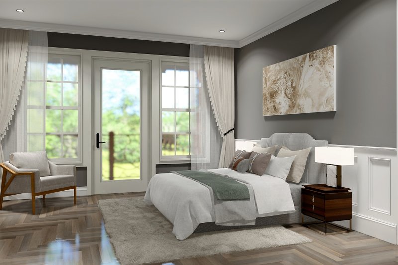 House Blueprint - Interior - Master Bedroom for Ranch House Plan #54-444 - 3 bed, 2.5 bath