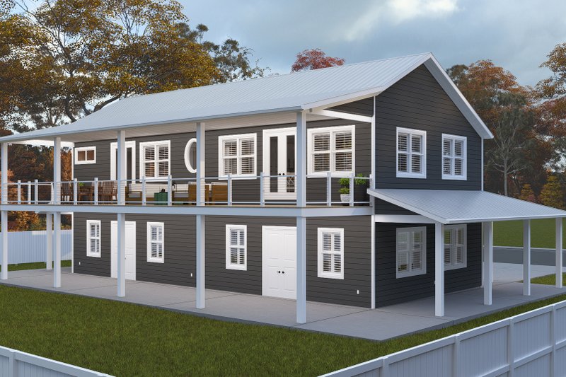 Dream House Plan - Exterior - Rear Elevation 2 for Barndominium House Plan #1060-408 - 2 bed, 1.5 bath