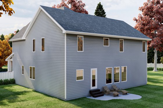 Exterior - Rear Elevation for Craftsman House Plan #455-203 - 4 bed, 2.5 bath