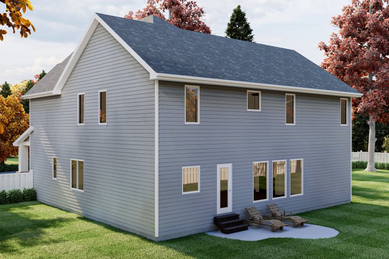 House Design - Exterior - Rear Elevation for Craftsman House Plan #455-203 - 4 bed, 2.5 bath