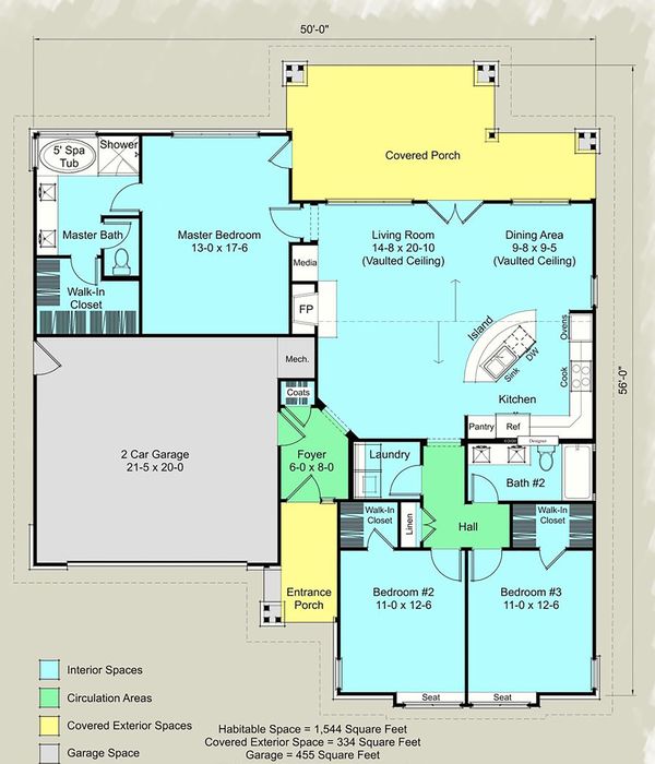 House Blueprint - Ranch Floor Plan - Main Floor Plan #489-12