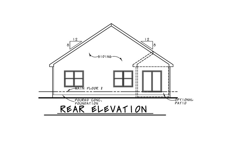 Dream House Plan - Exterior - Rear Elevation for Farmhouse House Plan #20-2355 - 2 bed, 2 bath