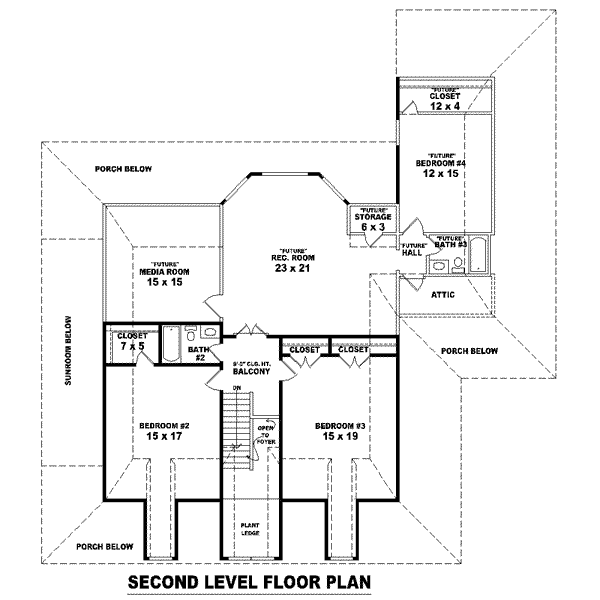 Country Floor Plan - Upper Floor Plan #81-1493
