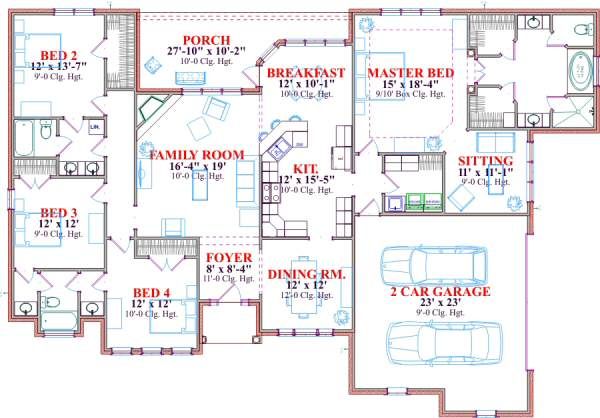 Dream House Plan - European Floor Plan - Main Floor Plan #63-137