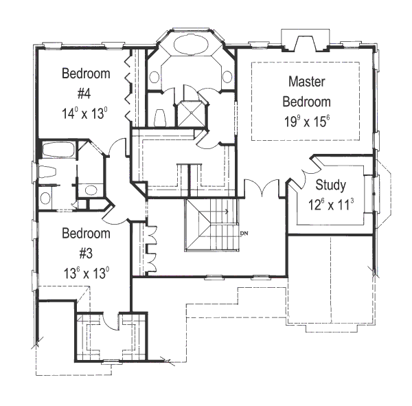 Tudor Floor Plan - Upper Floor Plan #429-14