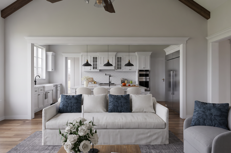 House Blueprint - Interior - Family Room for Farmhouse House Plan #923-510 - 3 bed, 3.5 bath