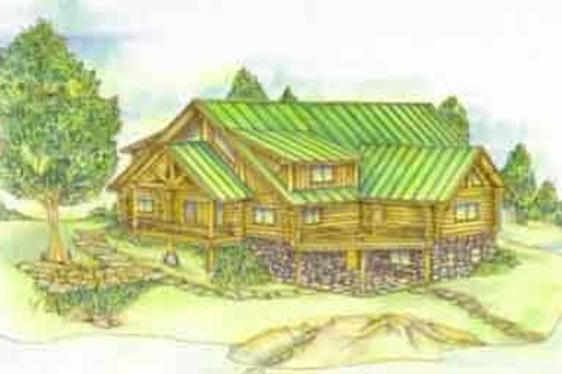 Home Plan - Log Exterior - Front Elevation Plan #117-125