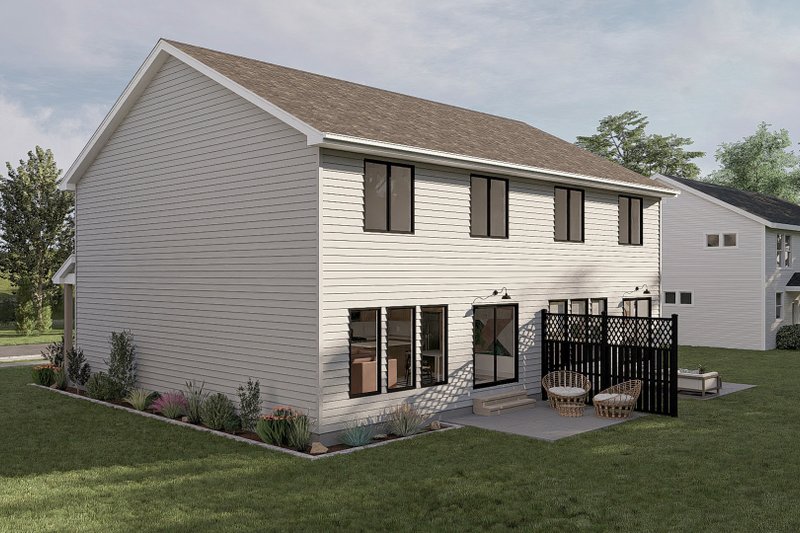 House Design - Exterior - Rear Elevation for Farmhouse House Plan #455-402 - 3 bed, 2.5 bath