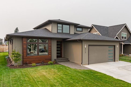 Exterior - Front Elevation for Contemporary House Plan #1070-111 - 3 bed, 2.5 bath