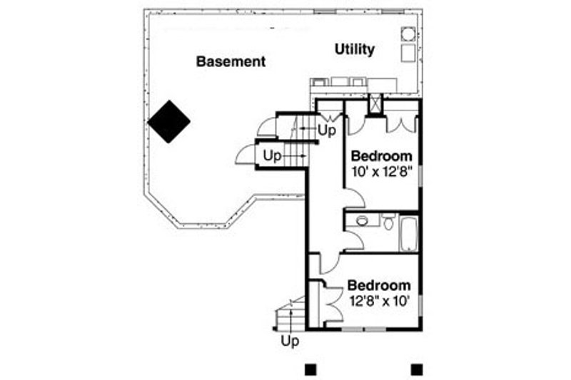 Home Plan - Floor Plan - Lower Floor for Craftsman House Plan #124-784 - 3 bed, 2.5 bath