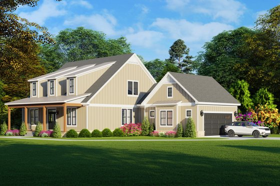 Exterior - Front Elevation 3 for Farmhouse House Plan #932-709 - 4 bed, 3 bath