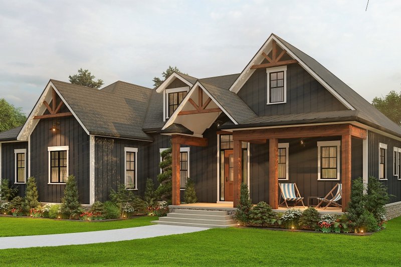 House Design - Exterior - Other Elevation 2 for Ranch House Plan #54-565 - 3 bed, 2.5 bath
