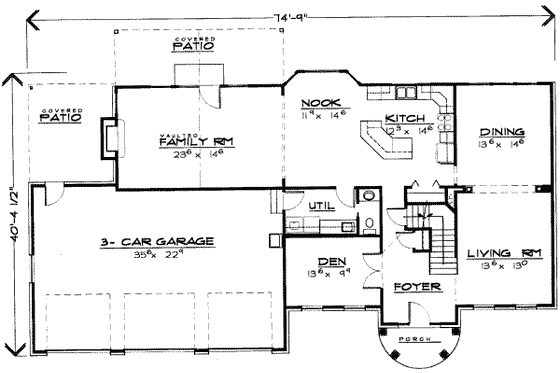 Floor Plan - Main Floor for Southern House Plan #308-180 - 5 bed, 2.5 bath