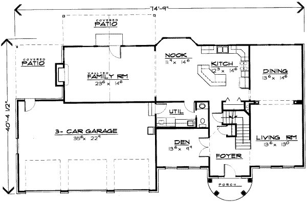 Southern Floor Plan - Main Floor Plan #308-180