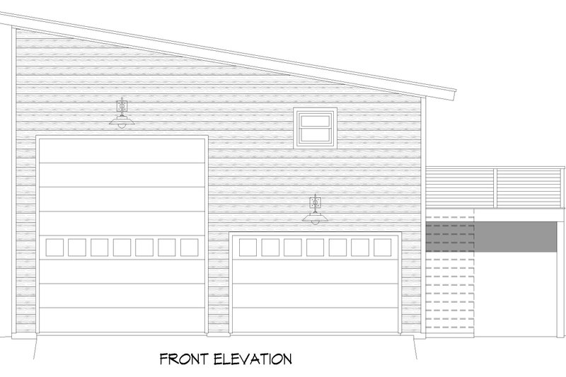 House Blueprint - Exterior - Front Elevation 4 for Country House Plan #932-1399 - 1 bed, 1 bath