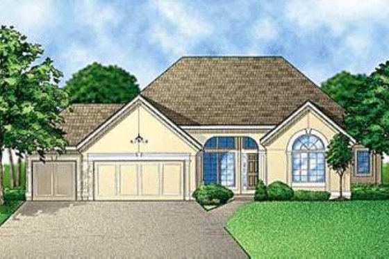 Exterior - Front Elevation for European House Plan #67-272 - 3 bed, 3 bath