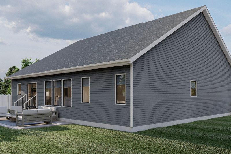 Architectural House Design - Exterior - Rear Elevation for Traditional House Plan #455-221 - 3 bed, 2 bath