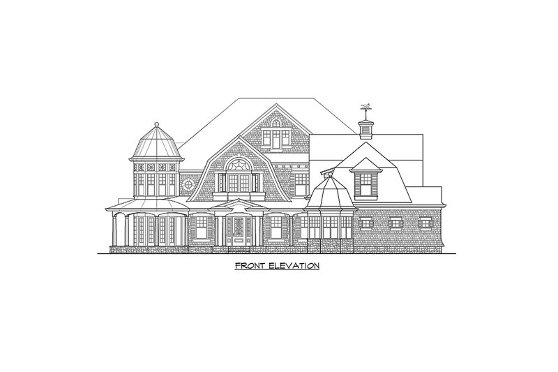 House Blueprint - Exterior - Front Elevation 4 for Colonial House Plan #132-571 - 5 bed, 6.5 bath