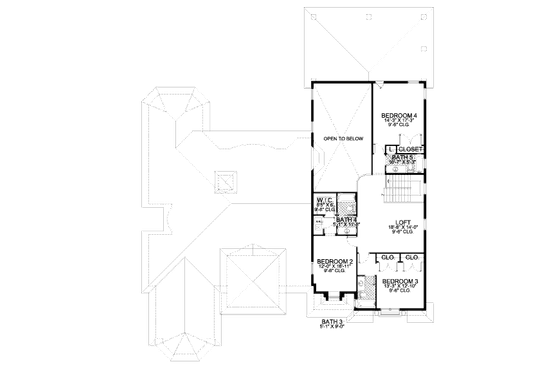 Floor Plan - Upper Floor for Mediterranean House Plan #420-294 - 5 bed, 5.5 bath
