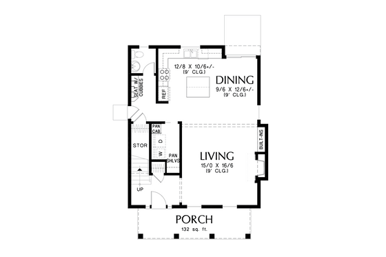 Floor Plan - Main Floor for Farmhouse House Plan #48-1054 - 3 bed, 2.5 bath